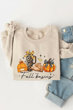 Collection of Fall Basics Graphic Fleece Sweatshirts in a gallery layout