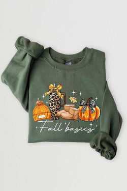 Collection of Fall Basics Graphic Fleece Sweatshirts in a gallery layout