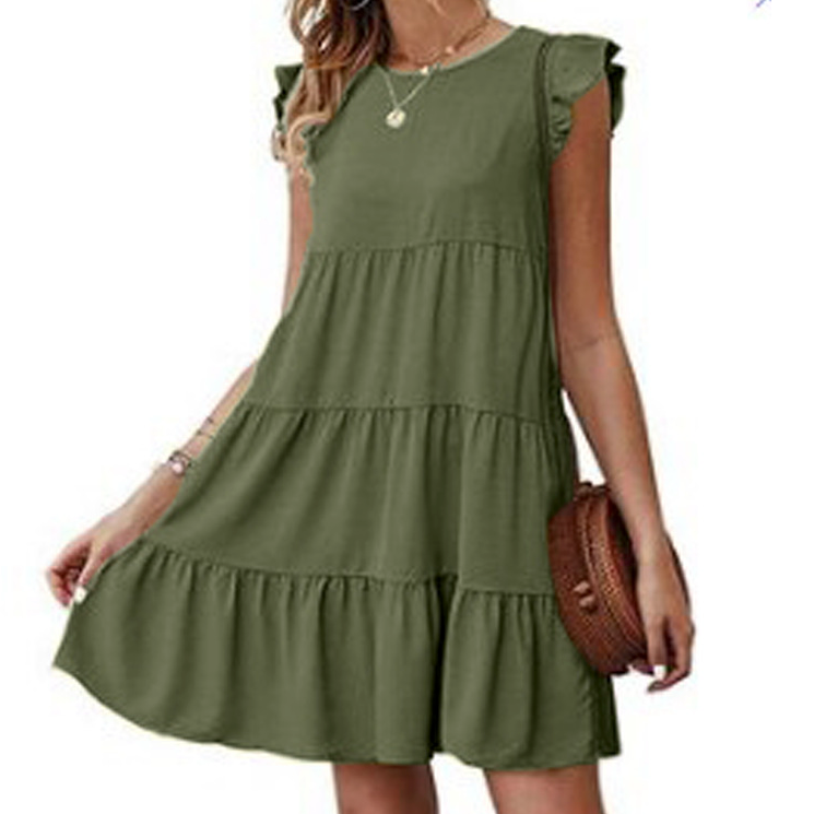 Collection of Womens Flowy Dress with Cap Sleeves in a gallery layout