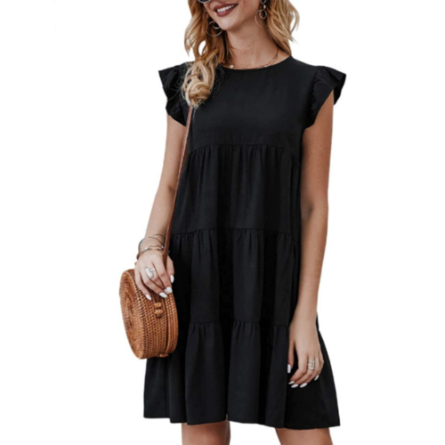 Collection of Womens Flowy Dress with Cap Sleeves in a gallery layout