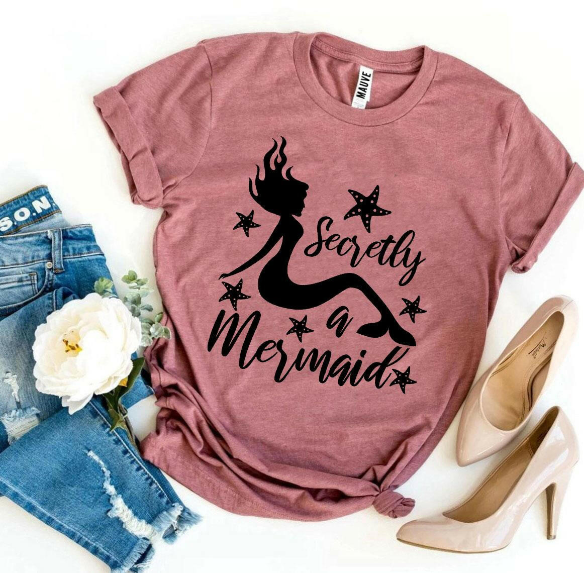 Collection of Secretly a Mermaid T-shirt in a gallery layout