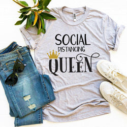 Collection of Social Distancing Queen T-shirt in a gallery layout