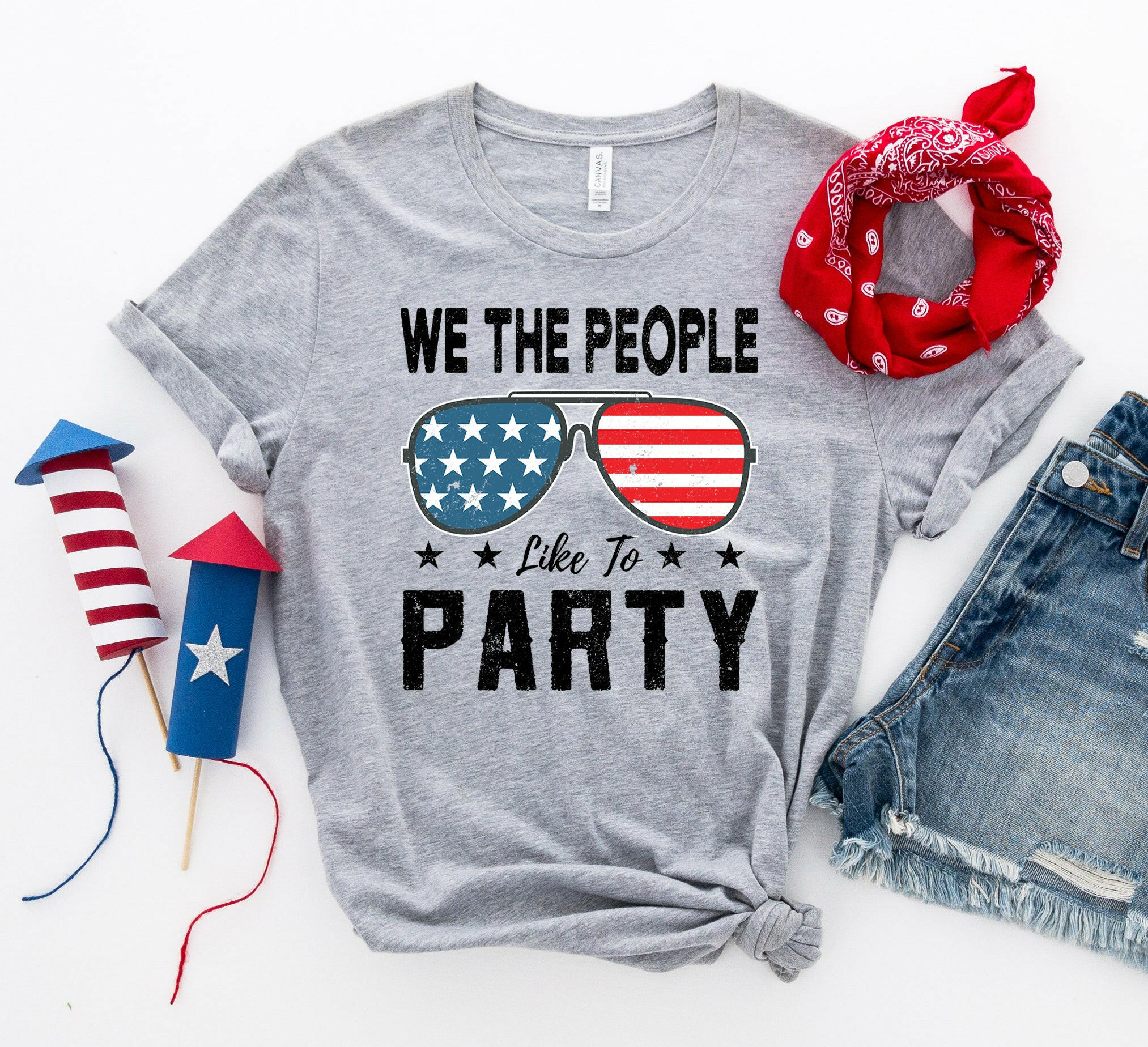 Collection of We the people like to party T-shirt in a gallery layout