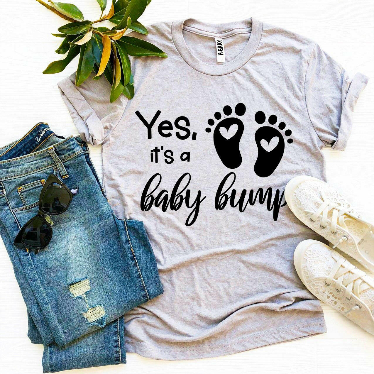 Collection of Yes It’s a Baby Bump T-shirt in a gallery layout