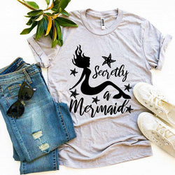 Collection of Secretly a Mermaid T-shirt in a gallery layout