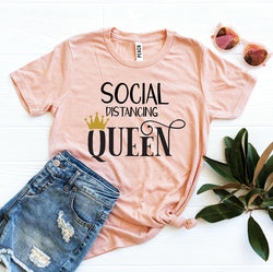 Collection of Social Distancing Queen T-shirt in a gallery layout