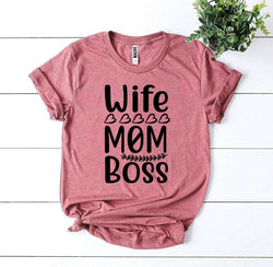 Collection of Wife Mom Boss T-shirt in a gallery layout