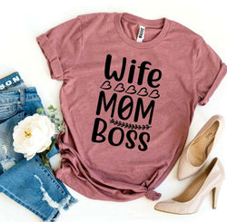 Collection of Wife Mom Boss T-shirt in a gallery layout