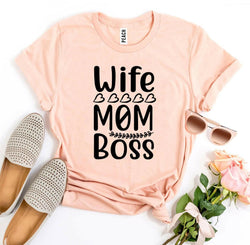 Collection of Wife Mom Boss T-shirt in a gallery layout