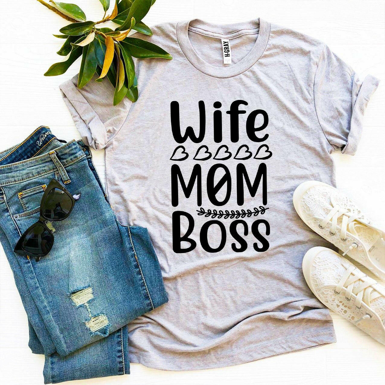 Collection of Wife Mom Boss T-shirt in a gallery layout