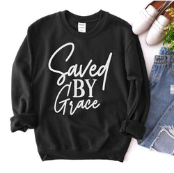 Collection of Saved By Grace Sweatshirt in a gallery layout