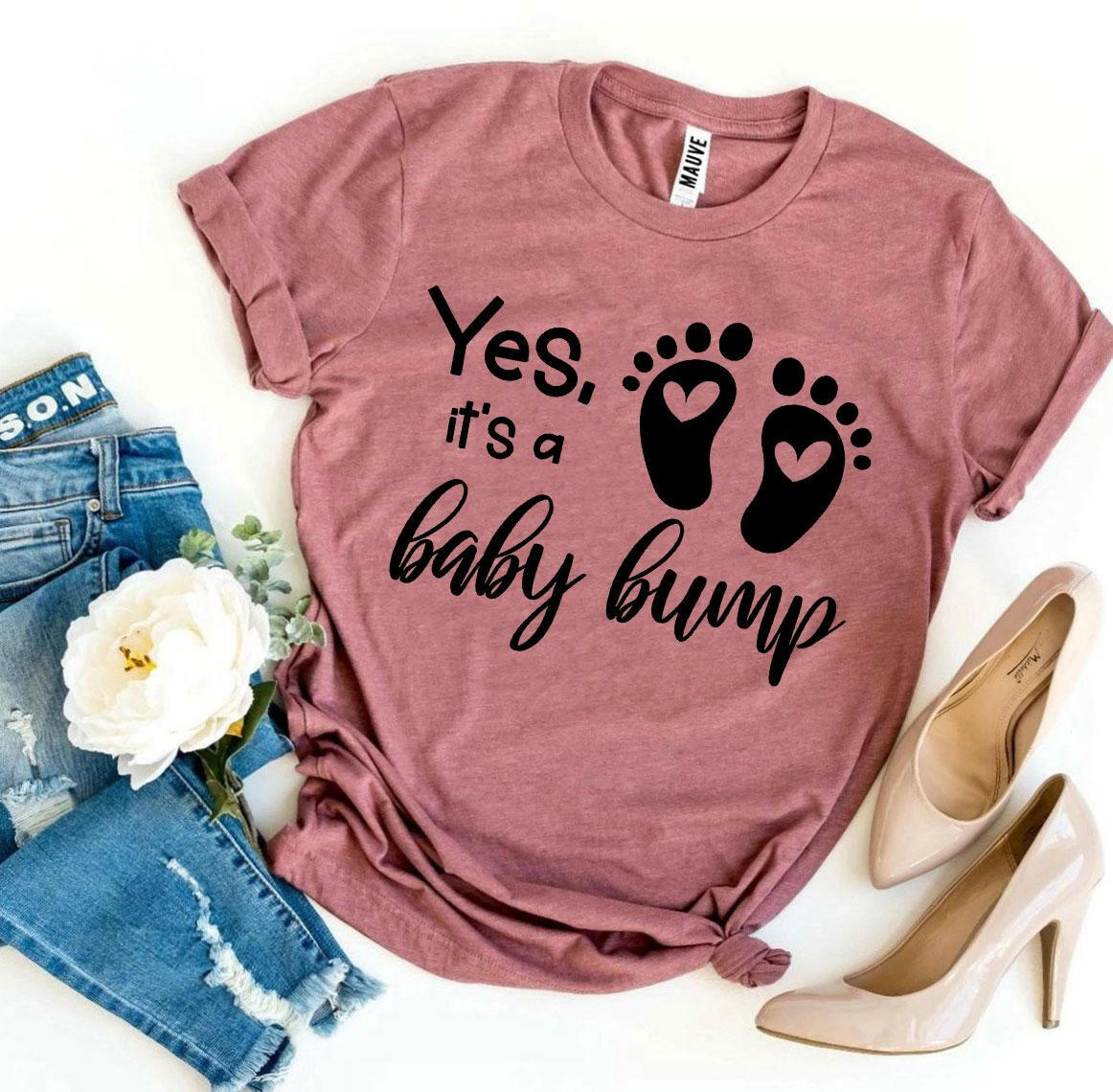 Collection of Yes It’s a Baby Bump T-shirt in a gallery layout