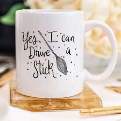 Collection of Yes I Can Drive A Stick Mug, Witch Mugs, Halloween in a gallery layout